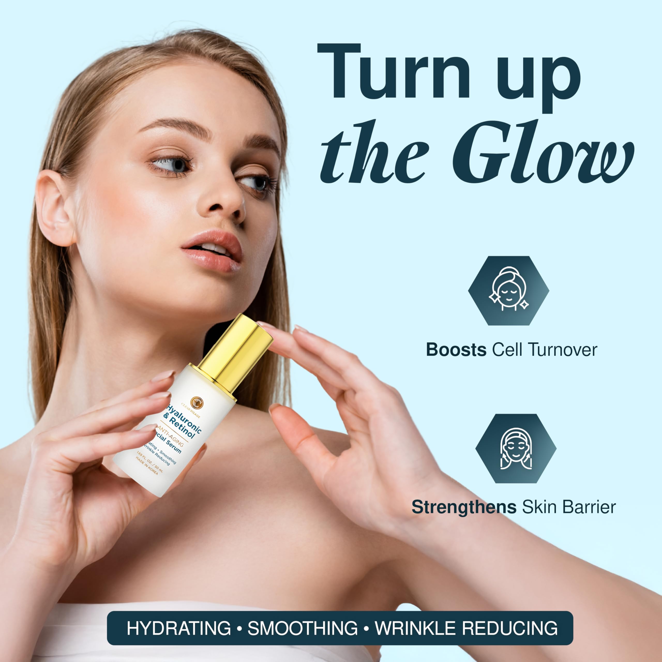 Absorption rapide du sérum Clear Visage sans fini gras