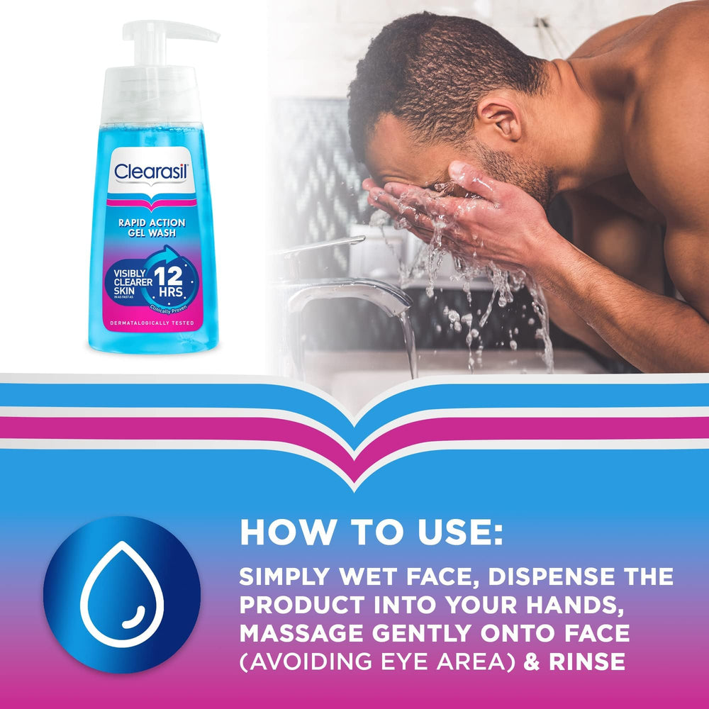 Clearasil Ultra Gel Nettoyant 12h – emballage et étiquette faciles à comprendre