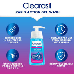 Clearasil Ultra Gel Nettoyant 12h – peau propre après le nettoyage et sensation de fraîcheur