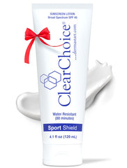 ClearChoice visuel: bouteille SPF45 offrant une protection légère et sans huile.