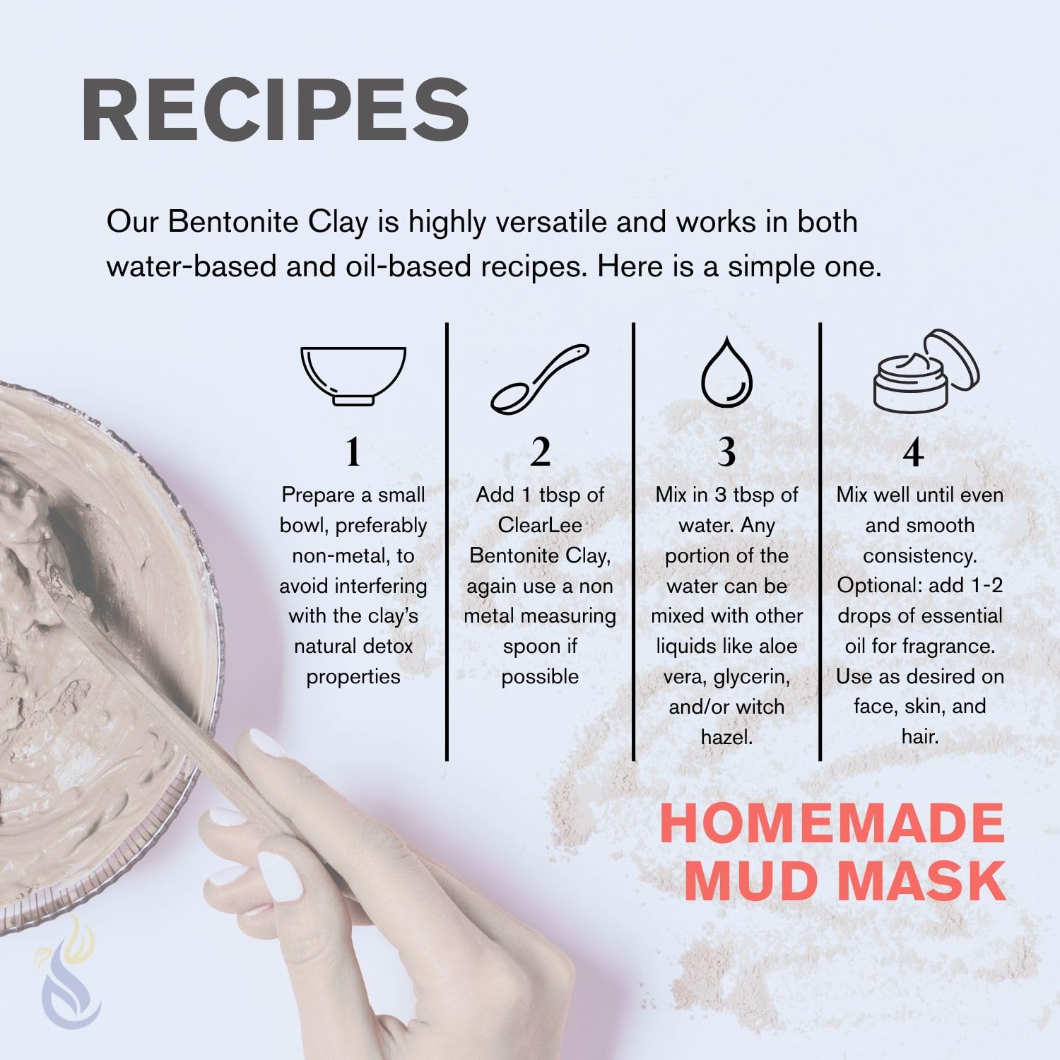 ClearLee bain-detox argile bentonite: enveloppement corporel purifiant