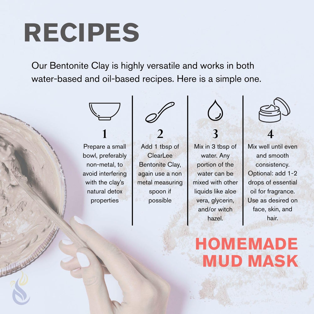 ClearLee bain-detox argile bentonite: enveloppement corporel purifiant