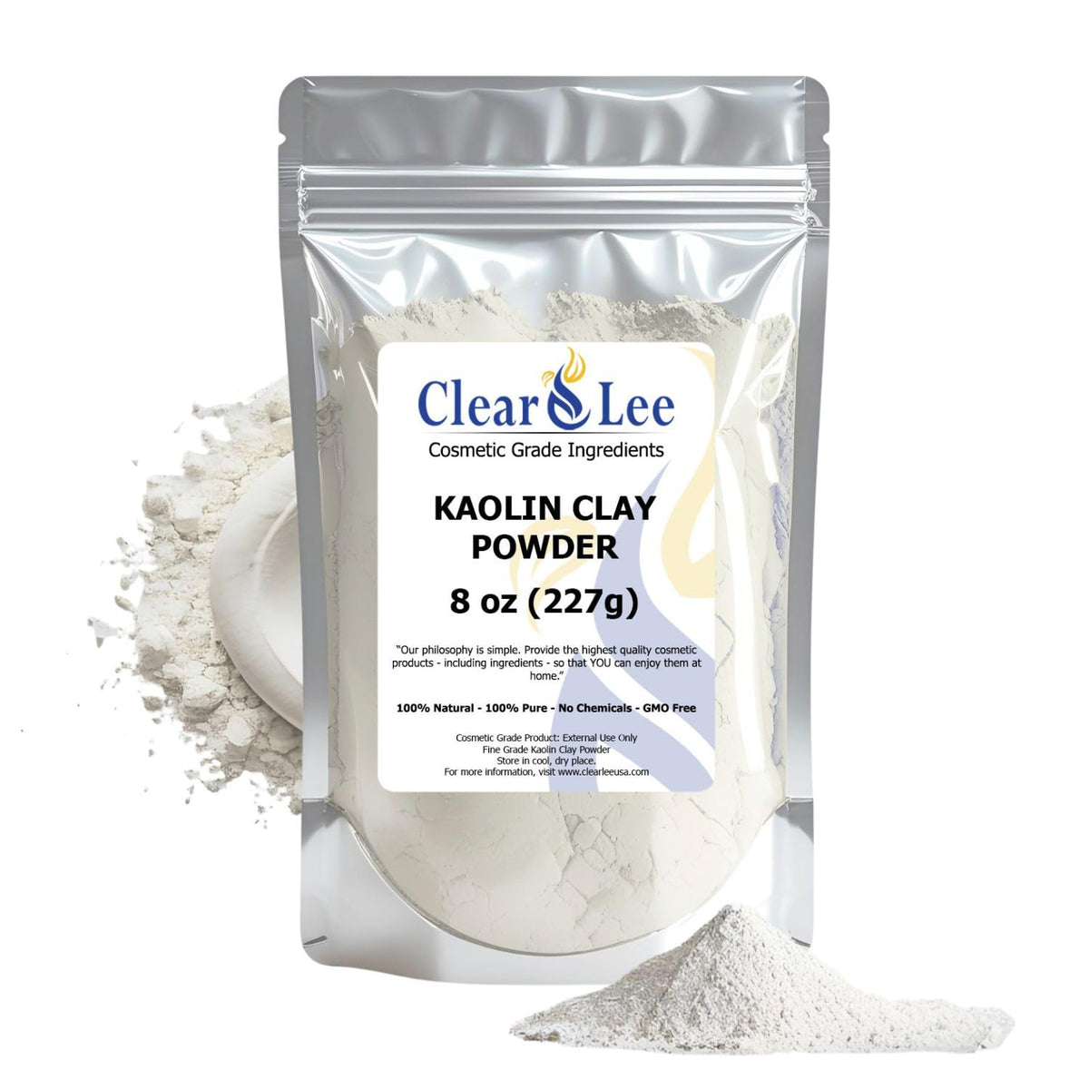 ClearLee Kaolin – poudre d'argile blanche pour soin cosmétique en douceur.