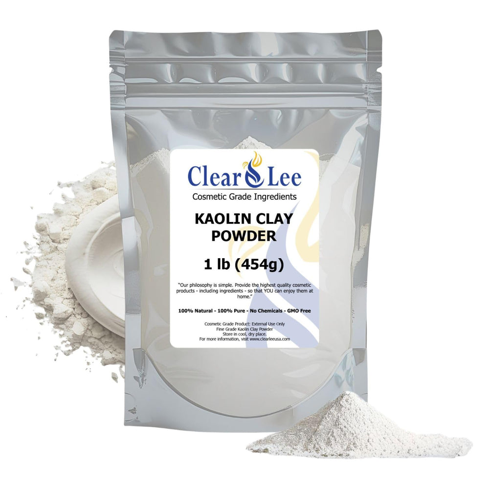 ClearLee Kaolin Poudre en sachet refermable pour stockage pratique.