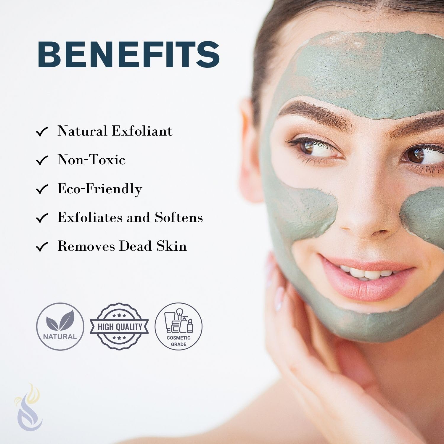 ClearLee poudre pierre ponce fin exfoliant corps, texture légère pour peau lisse.