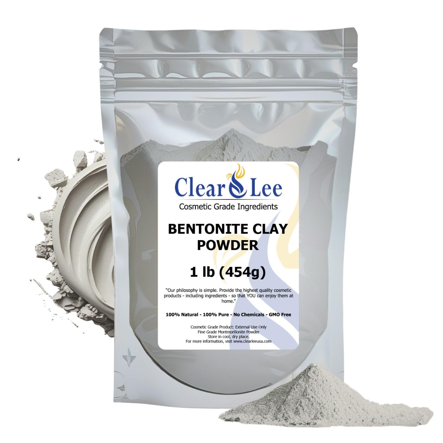 ClearLee poudre argile bentonite cosmétique extra-fine pour purifiant en douceur