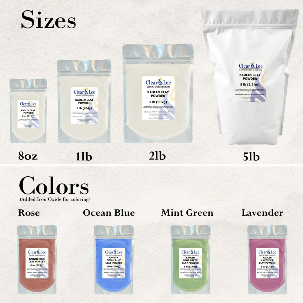ClearLee Kaolin, poudre polyvalente pour masques et gommages faits maison.