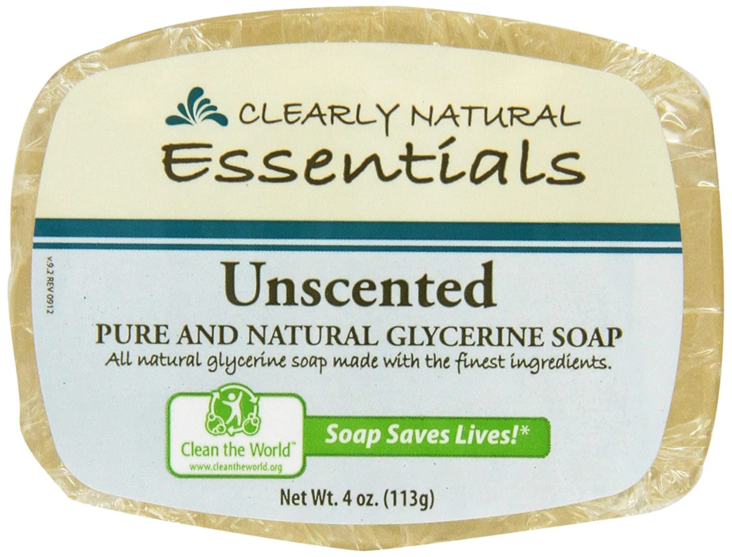 Clearly Natural savon glycérine non parfumé en barre, douceur hydratante pour peau sensible.
