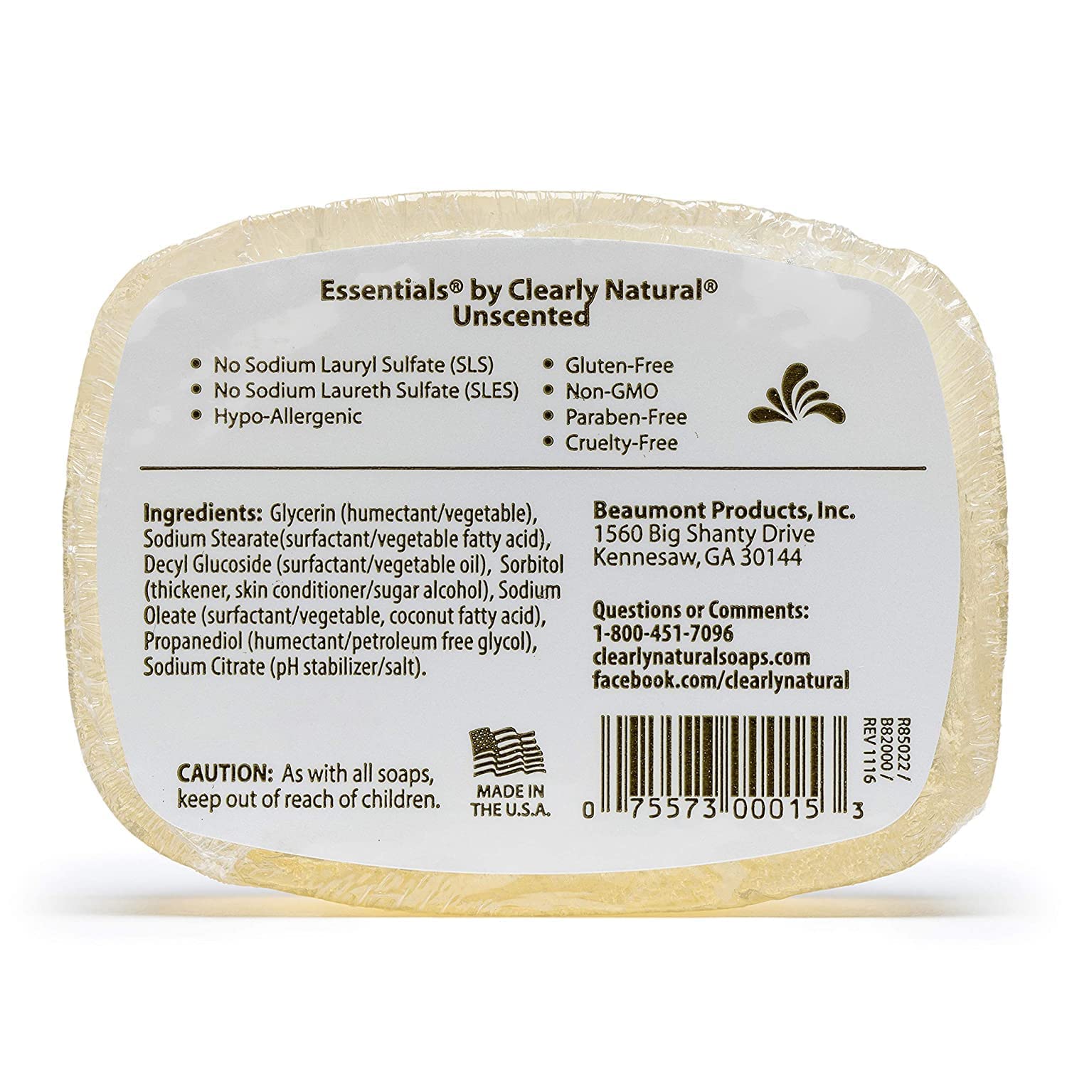 Clearly Natural savon non parfumé: barre pratique, hydratation légère pendant la douche.
