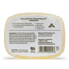 Clearly Natural savon non parfumé: barre pratique, hydratation légère pendant la douche.