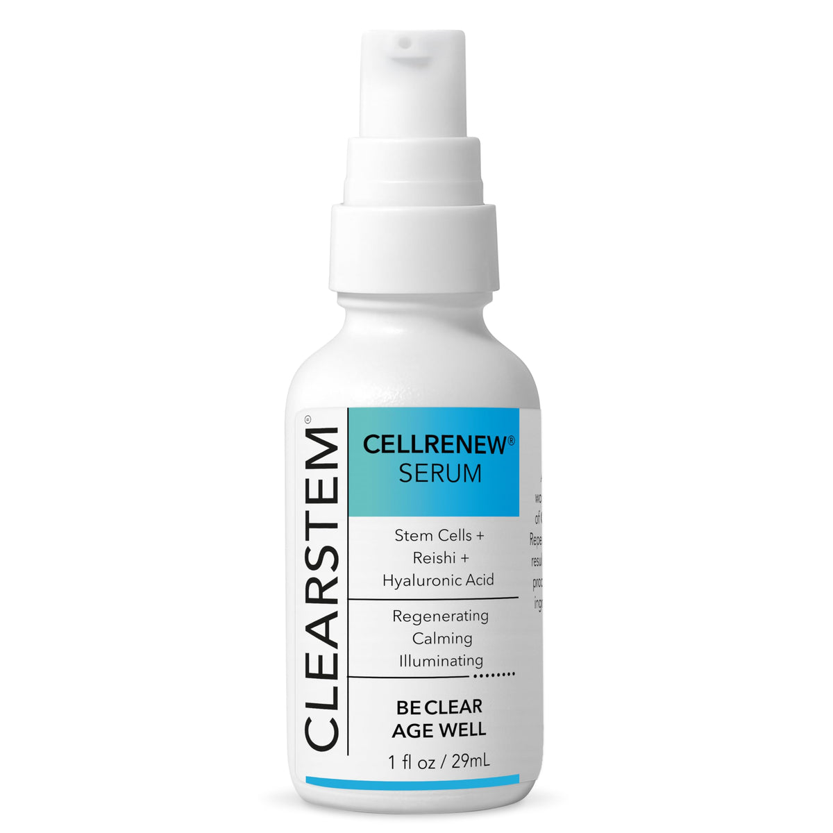 CLEARSTEM CELLRENEW, bouteille de 29 ml prête à l’emploi pour une peau éclatante.