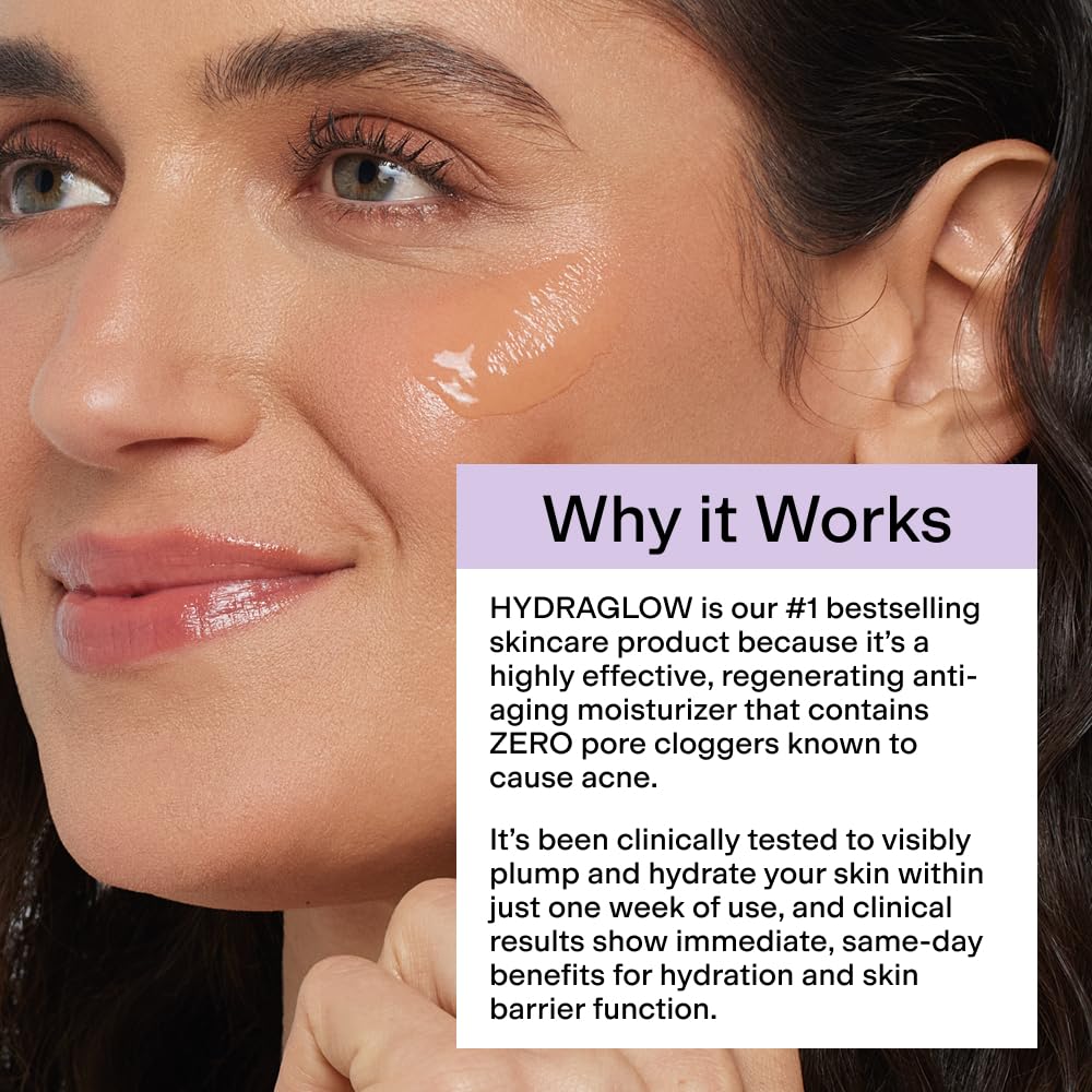 Formule non comédogène CLEARSTEM Hydraglow adaptée à tous les types de peau.