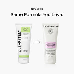Grains bambou CLEARSTEM VITAMSCRUB, exfoliation efficace sans agresser la peau.