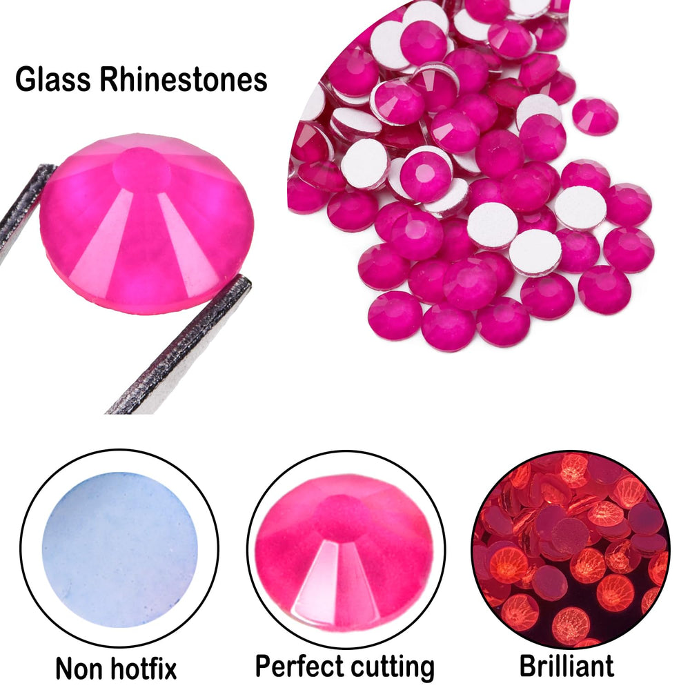 CLEKSPOYE brillance verre neon hotpink en gros plan, détails scintillants