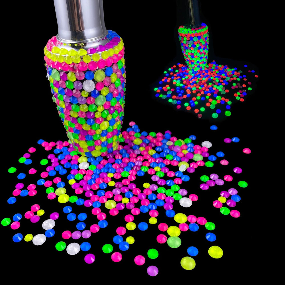 CLEKSPOYE emballage paillettes verre flatback neon, idee cadeau glam accessible