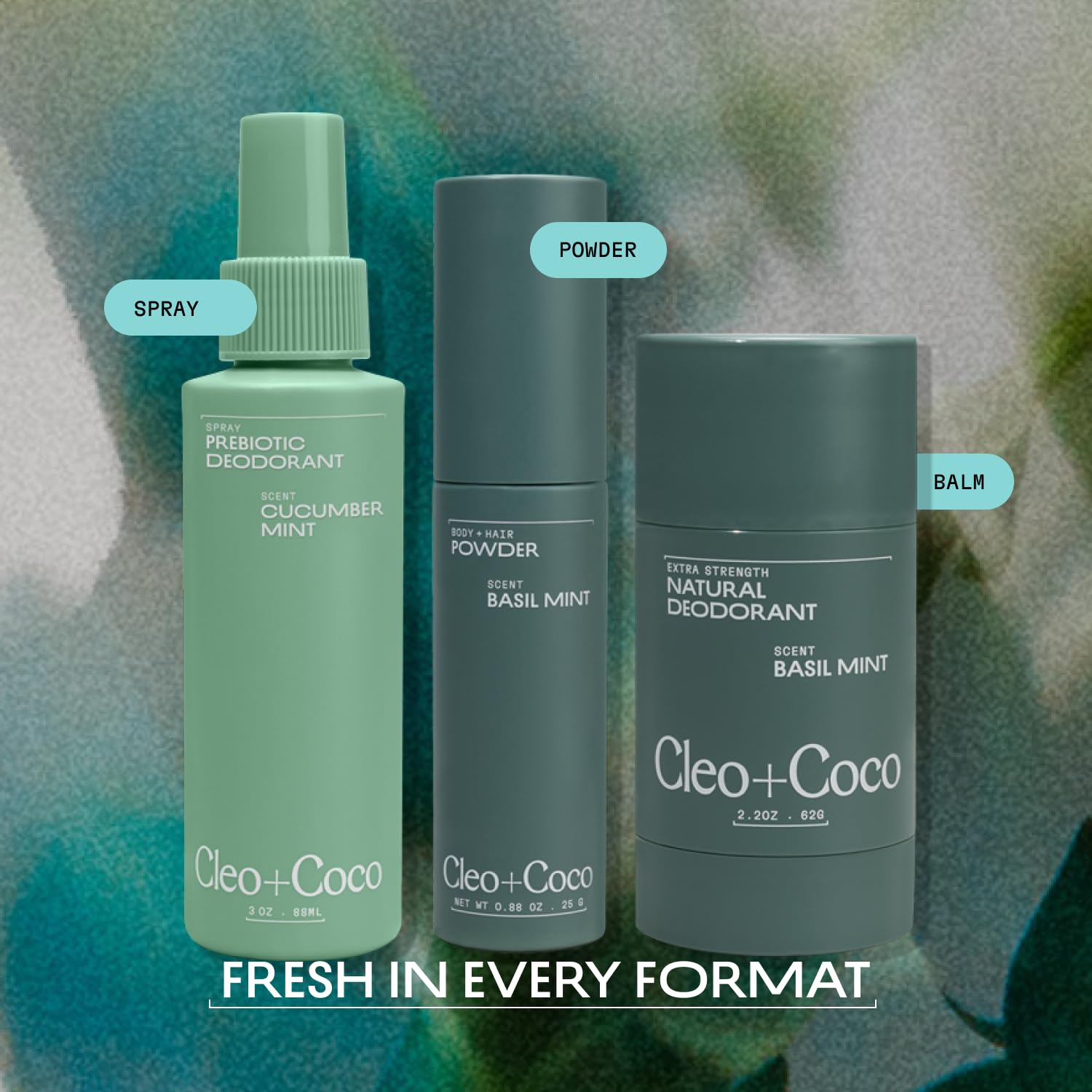Cleo + Coco Déodorant Balm Végan et sans cruauté envers les animaux.