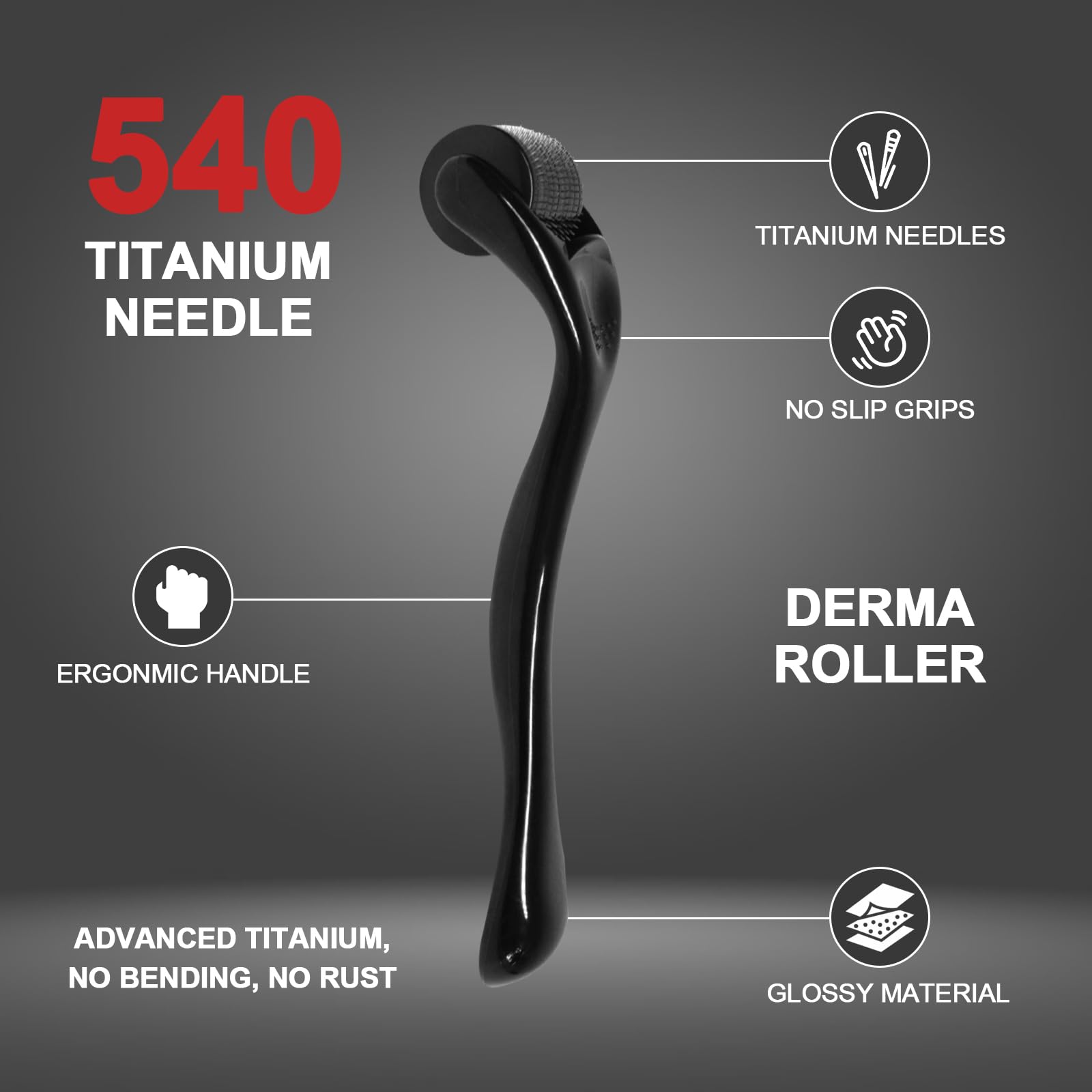 Rouleau dermique CLETINA portable, 0,25 mm, pratique en déplacement.