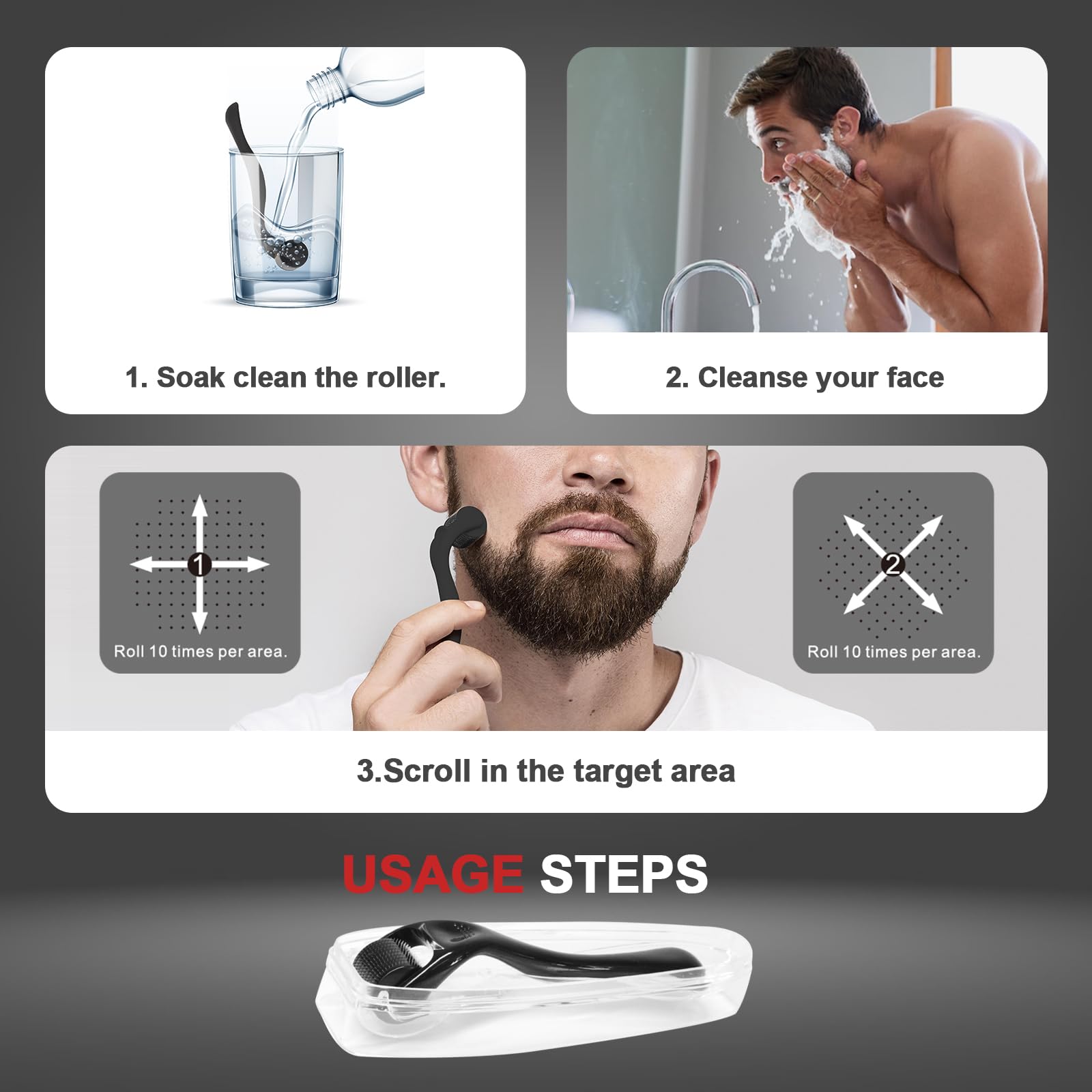 Utilisation maison avec le rouleau CLETINA, 0,25 mm pour le visage.