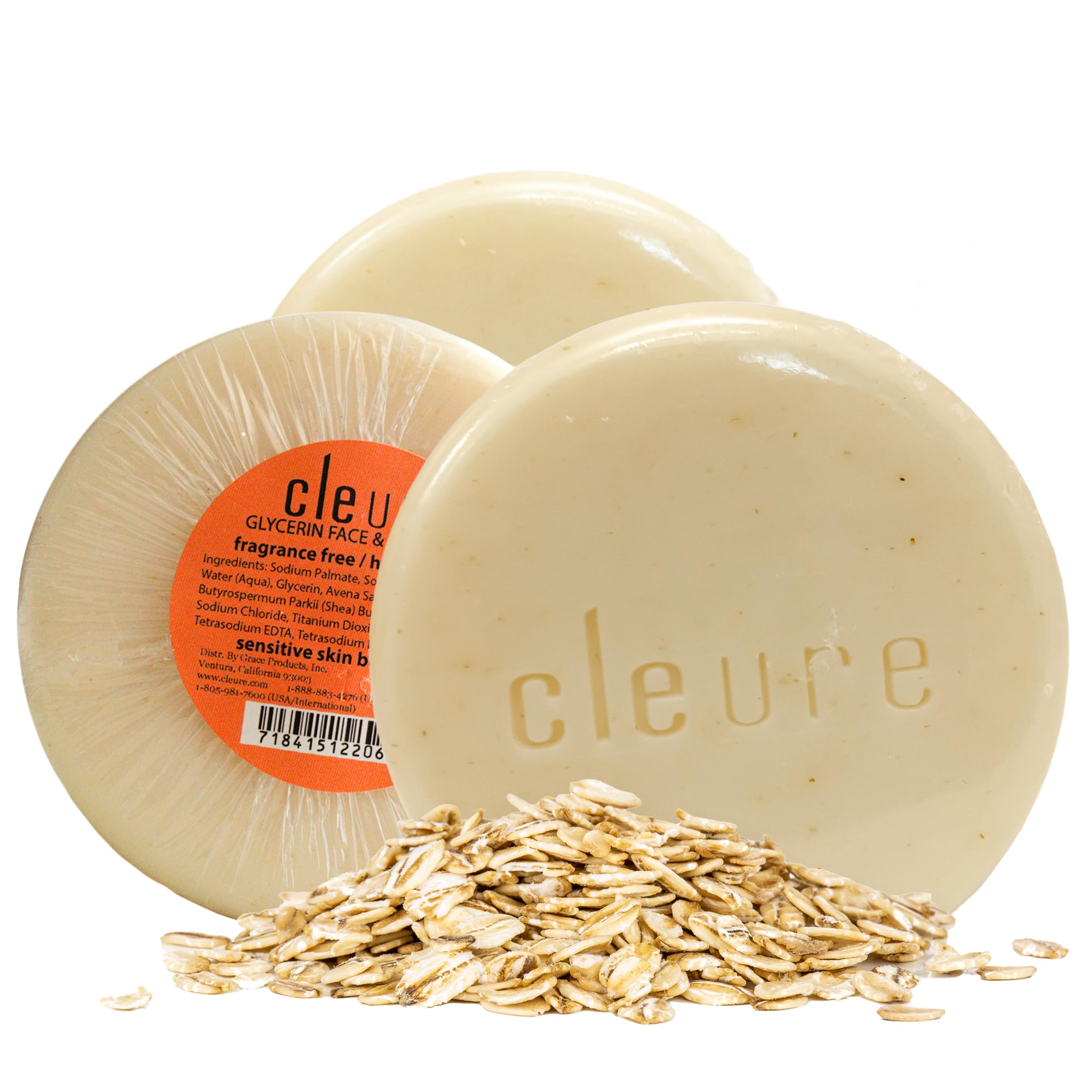Cleure Face & Body Bar pack-shot, douceur sans parfum pour peau sensible