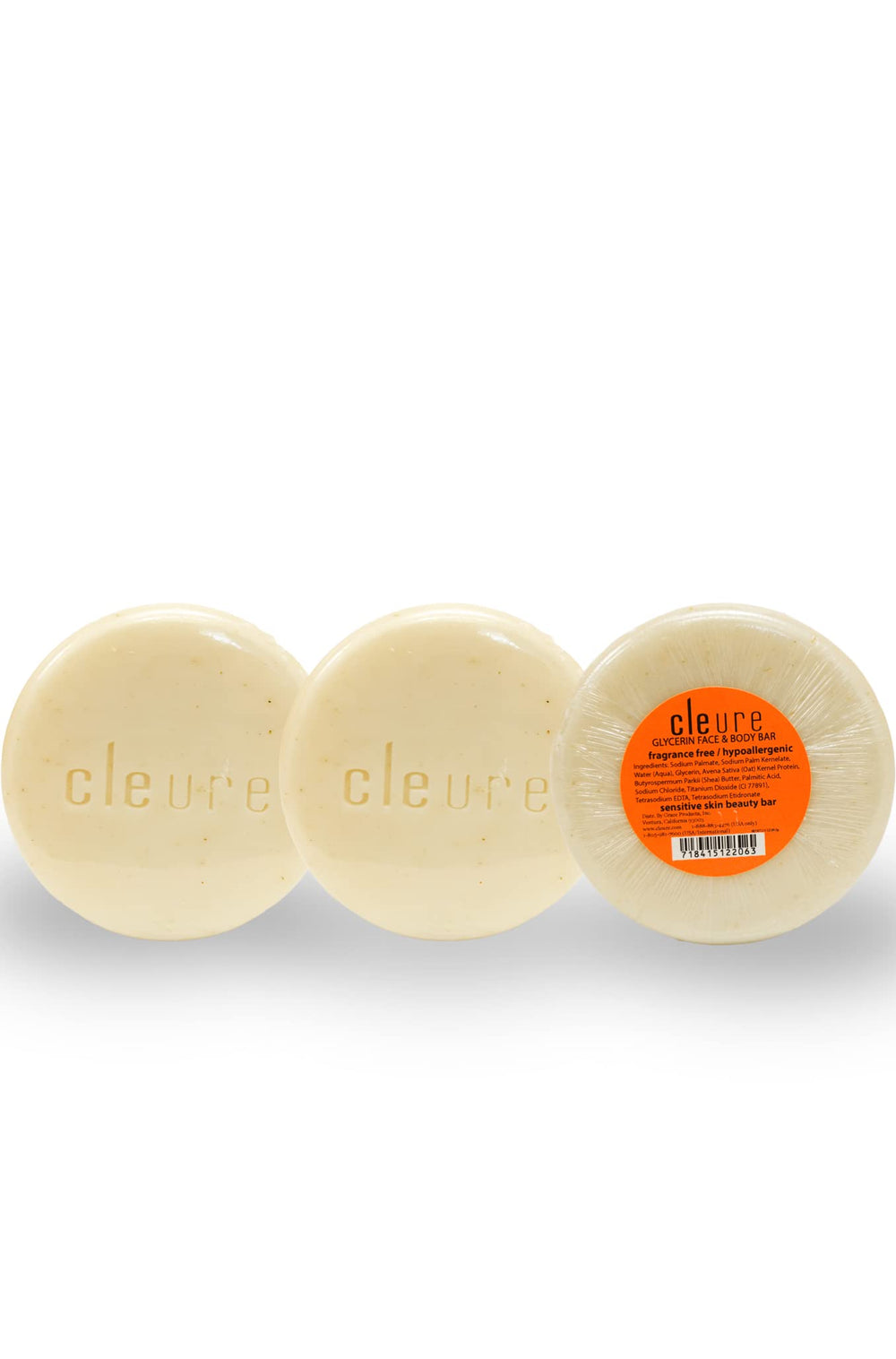 Cleure Face & Body Bar pH équilibré pour peau sensible et nettoyage doux