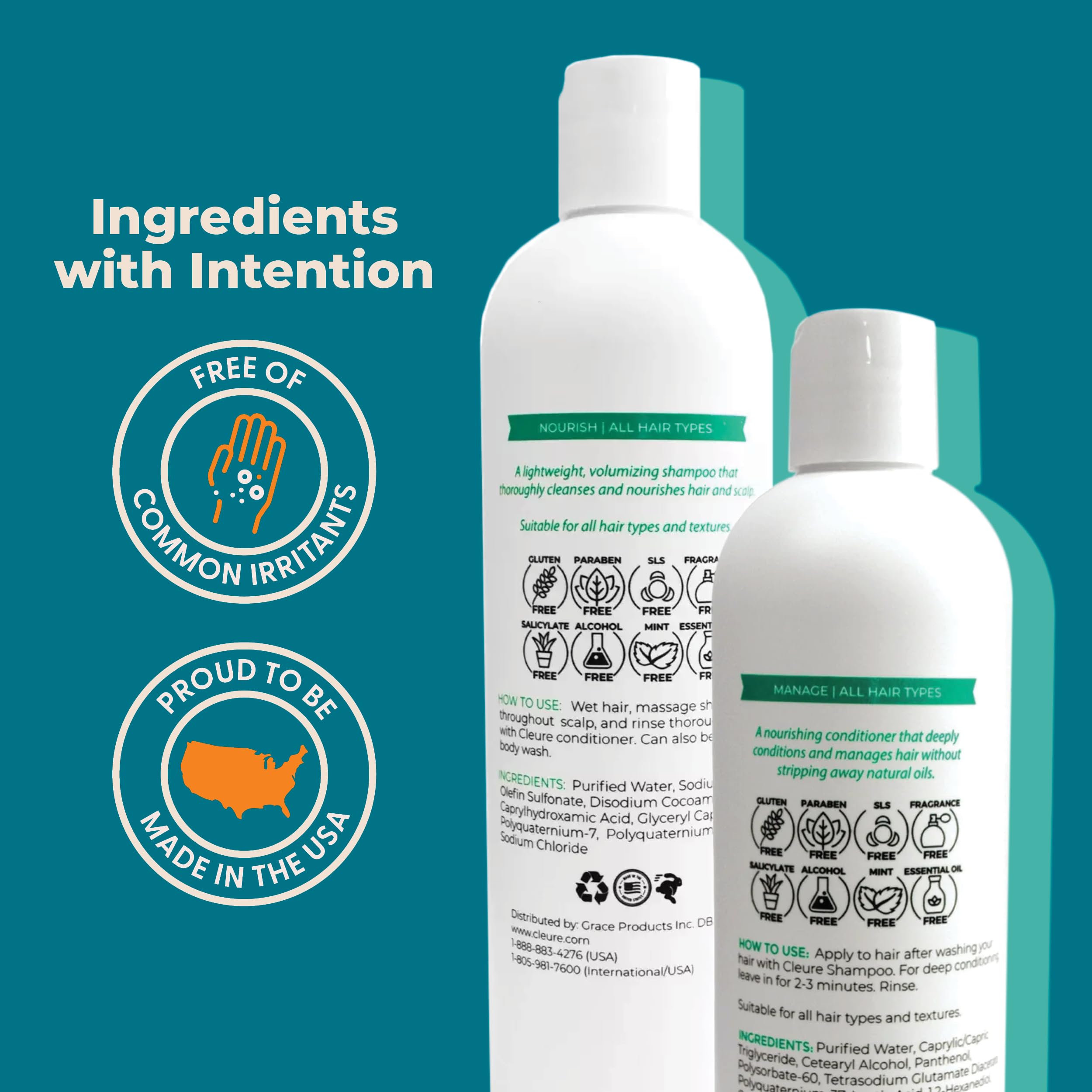 Formule hypoallergenique Cleure sans sulfates ni parfums.