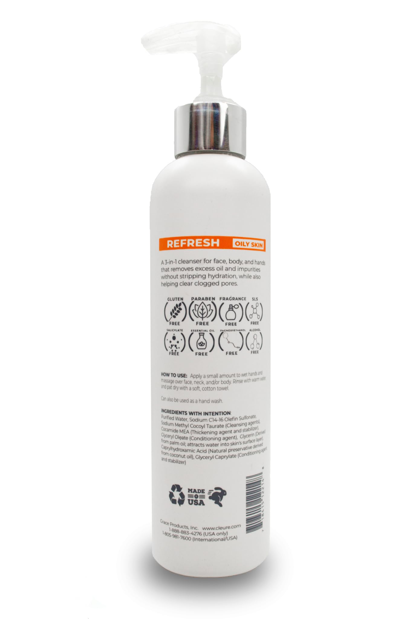 Cleure nettoyant visage et corps, soin doux pour peau sensible