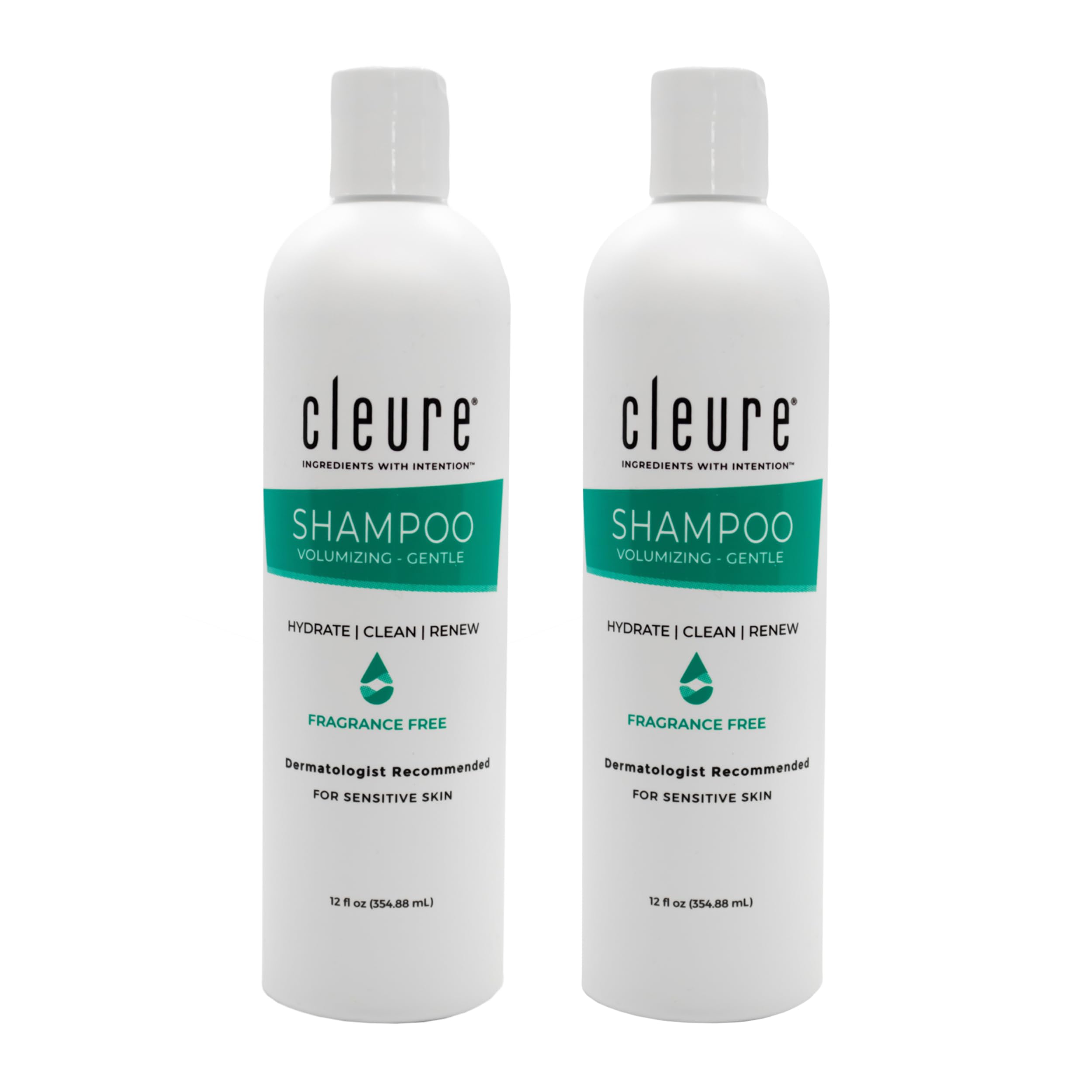 Shampoing Cleure Volume hypoallergenique en flacon, douceur et volume pour cheveux sensibles.
