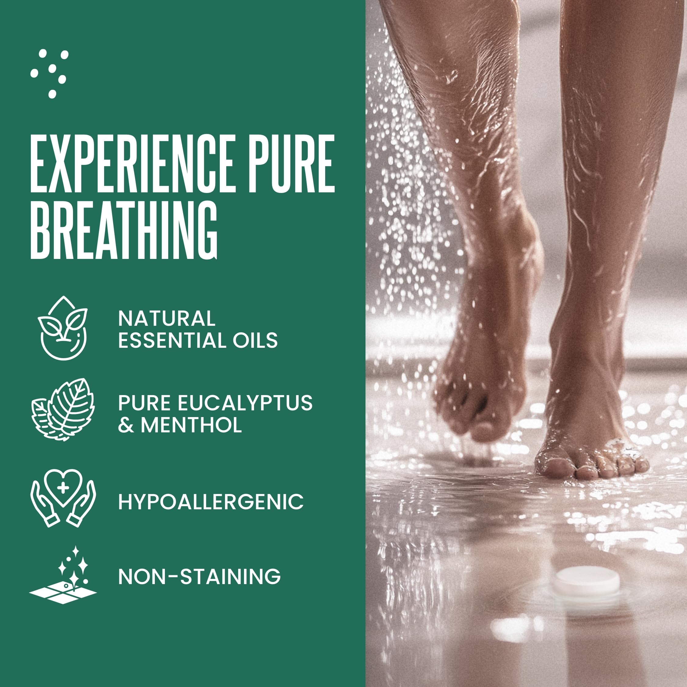 Douche aromathérapie CLEVERFY Eucalyptus: ambiance fraîche et relaxante.
