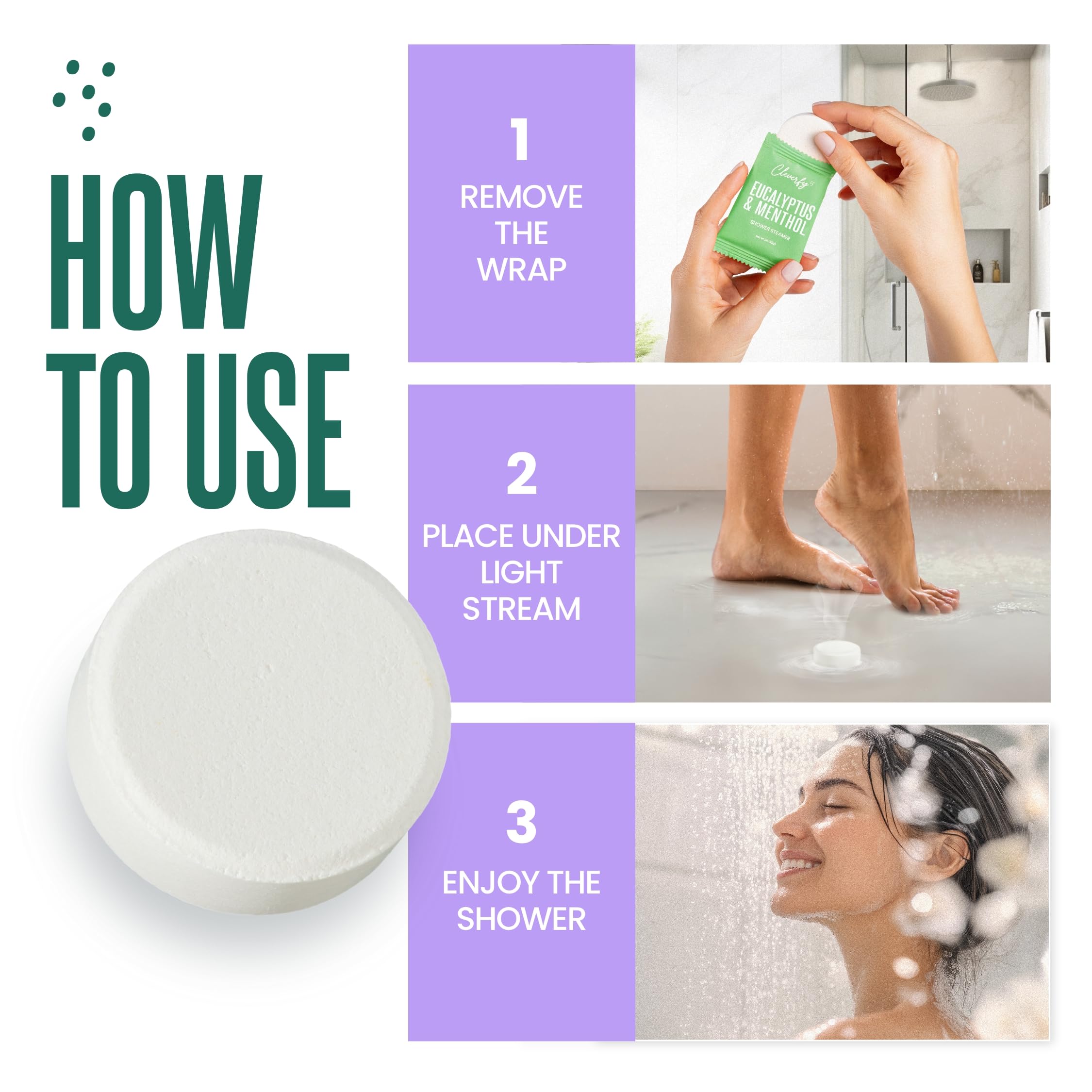 CLEVERFY emballage six tablettes douche : idée cadeau Valentine prête à offrir.