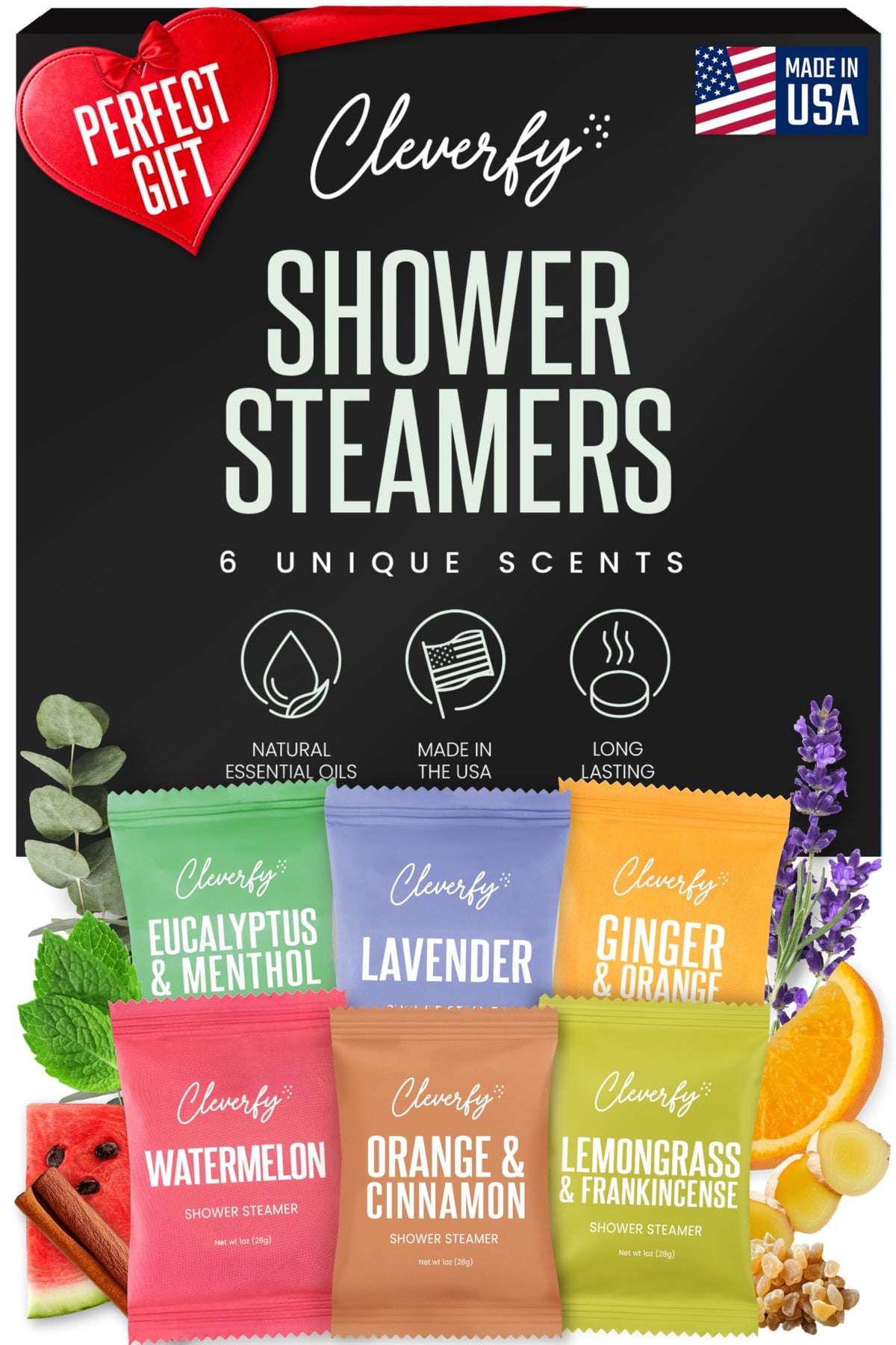 Cleverfy Shower Steamer ginger-orange : expérience spa à domicile et énergie matinale.