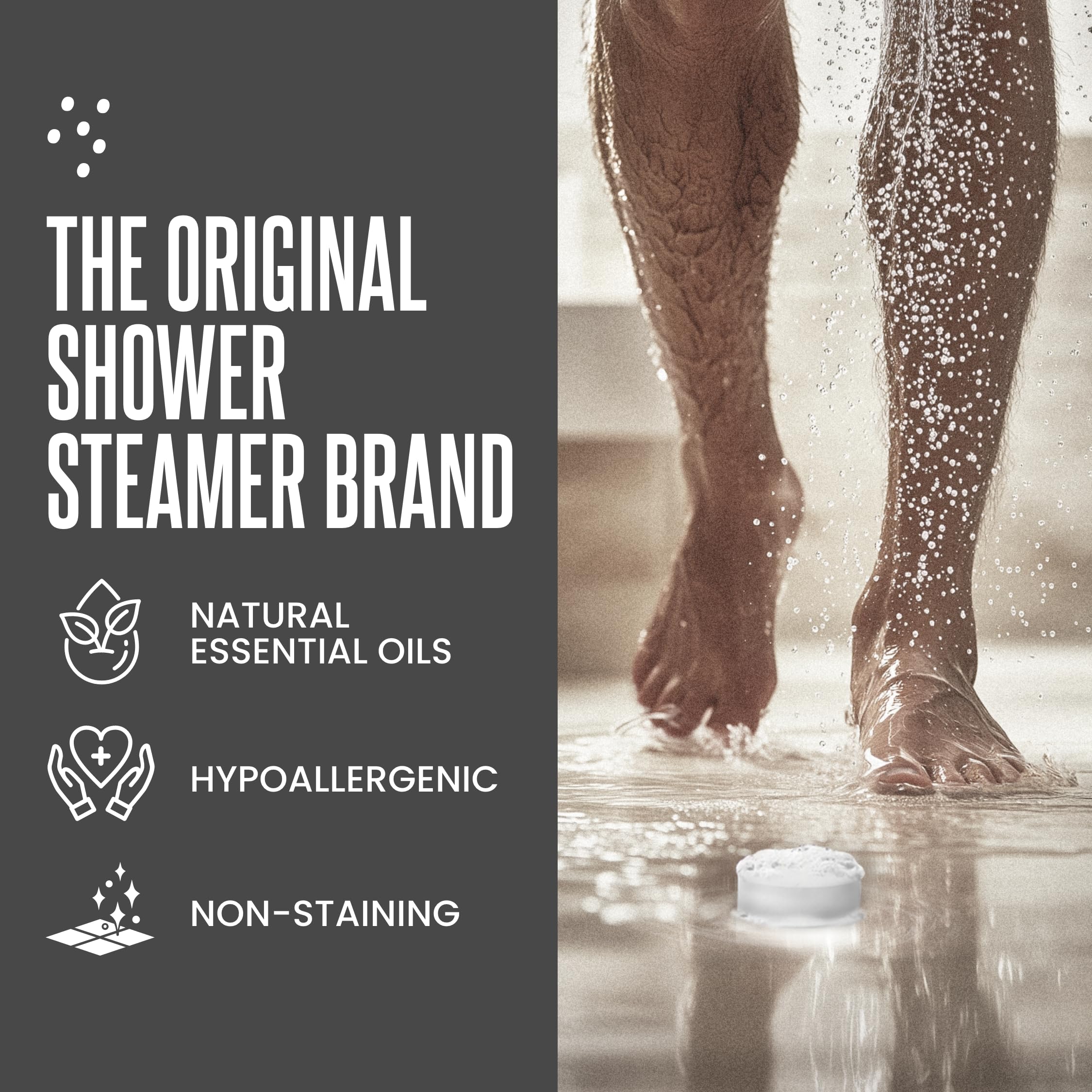 Cleverfy Shower Steamer menthol-eucalyptus : fraîcheur et respiration claire.