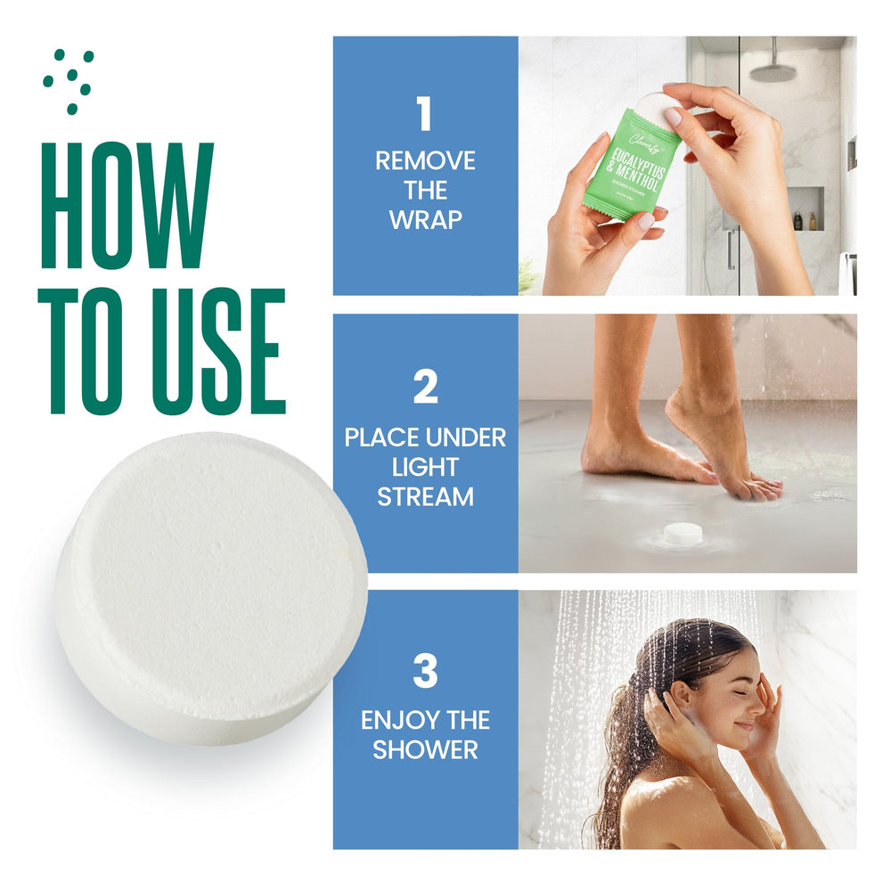 CLEVERFY pack-shot: assortiment de 6 tablettes pour rituel douche.
