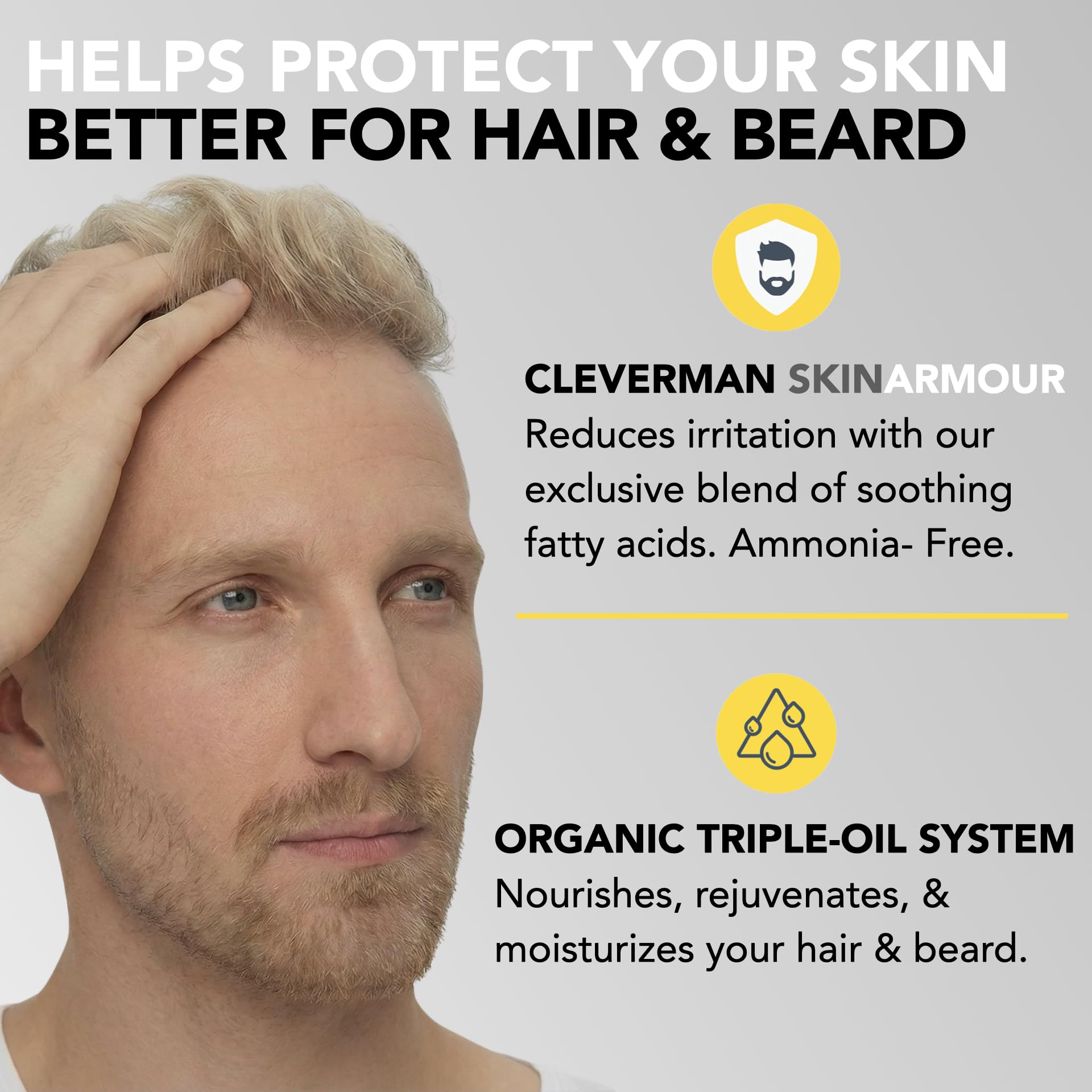 CLEVERMAN nettoyant post-coloration retire les résidus en douceur.