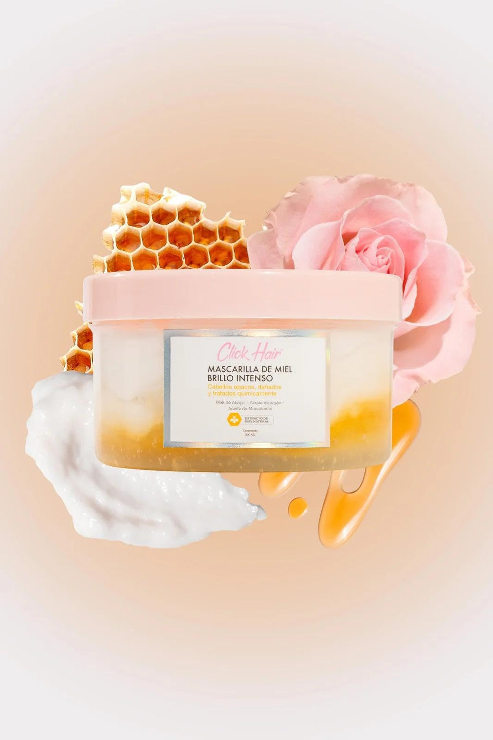 Cheveux brillants et doux grâce au masque au miel Click Hair.