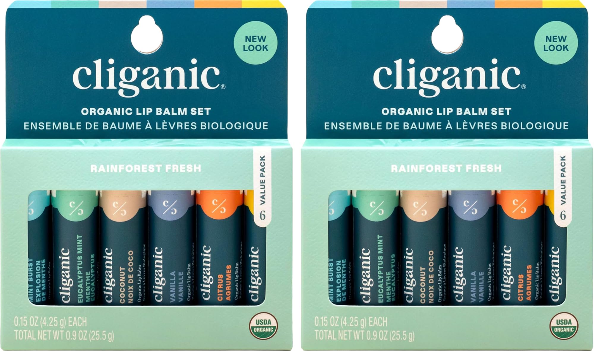 Ensemble Cliganic baumes à lèvres organiques offrant une hydratation durable.