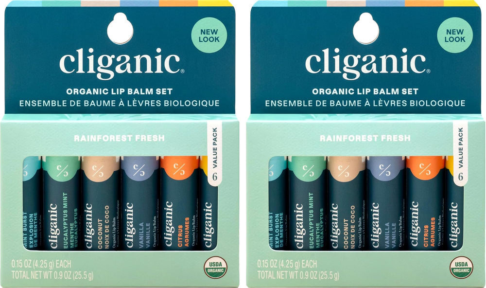 Ensemble Cliganic baumes à lèvres organiques offrant une hydratation durable.