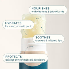 Formule 100 naturel sans parabènes ni pétrochimiques, pour lèvres saines.