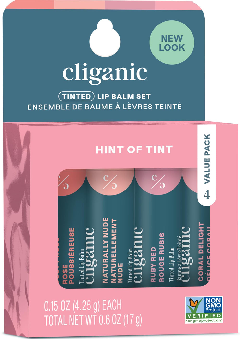 Baume teinté Cliganic dans un emballage élégant, prêt à offrir hydratation.