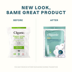 Boules de coton ultra-douces Cliganic, parfaites pour les soins du visage délicats.