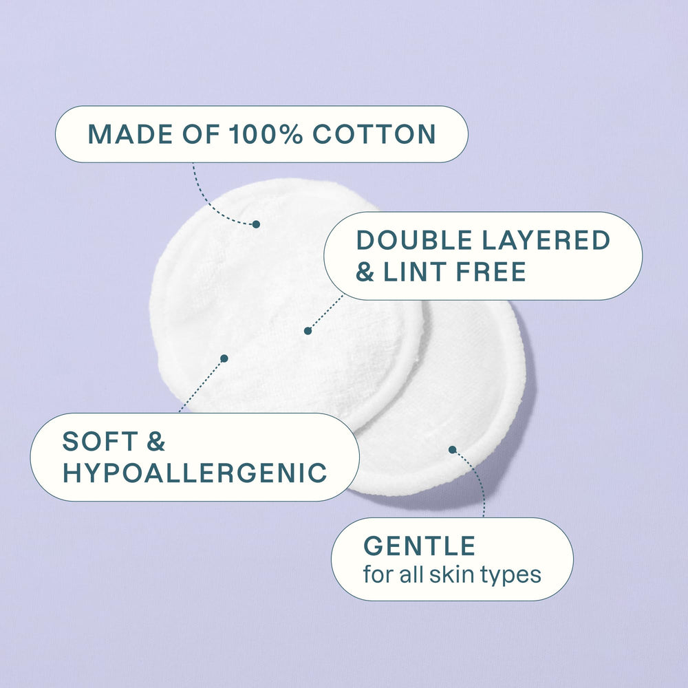 Cliganic Coton-sans-peluches-visage: sans résidu et peau confortable