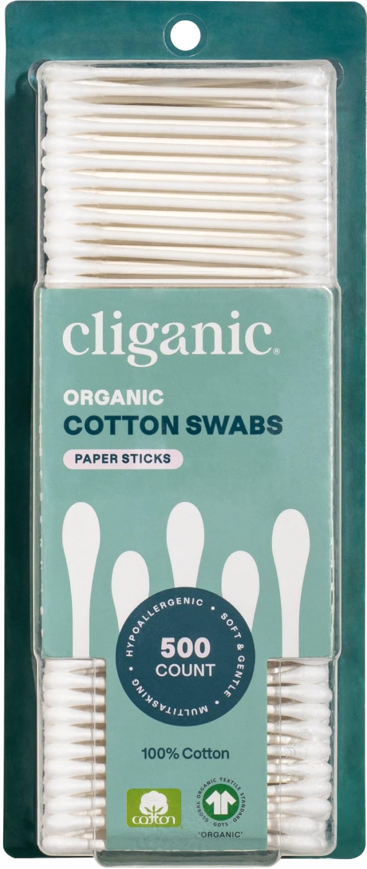 Cliganic coton-tiges organiques 500 emballage pour soin délicat