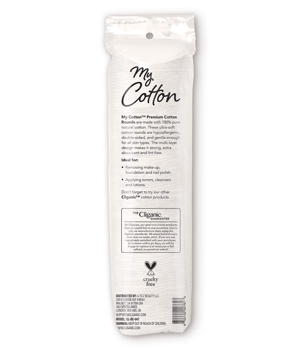 Disques coton Cliganic absorbants, pour capter les liquides efficacement.