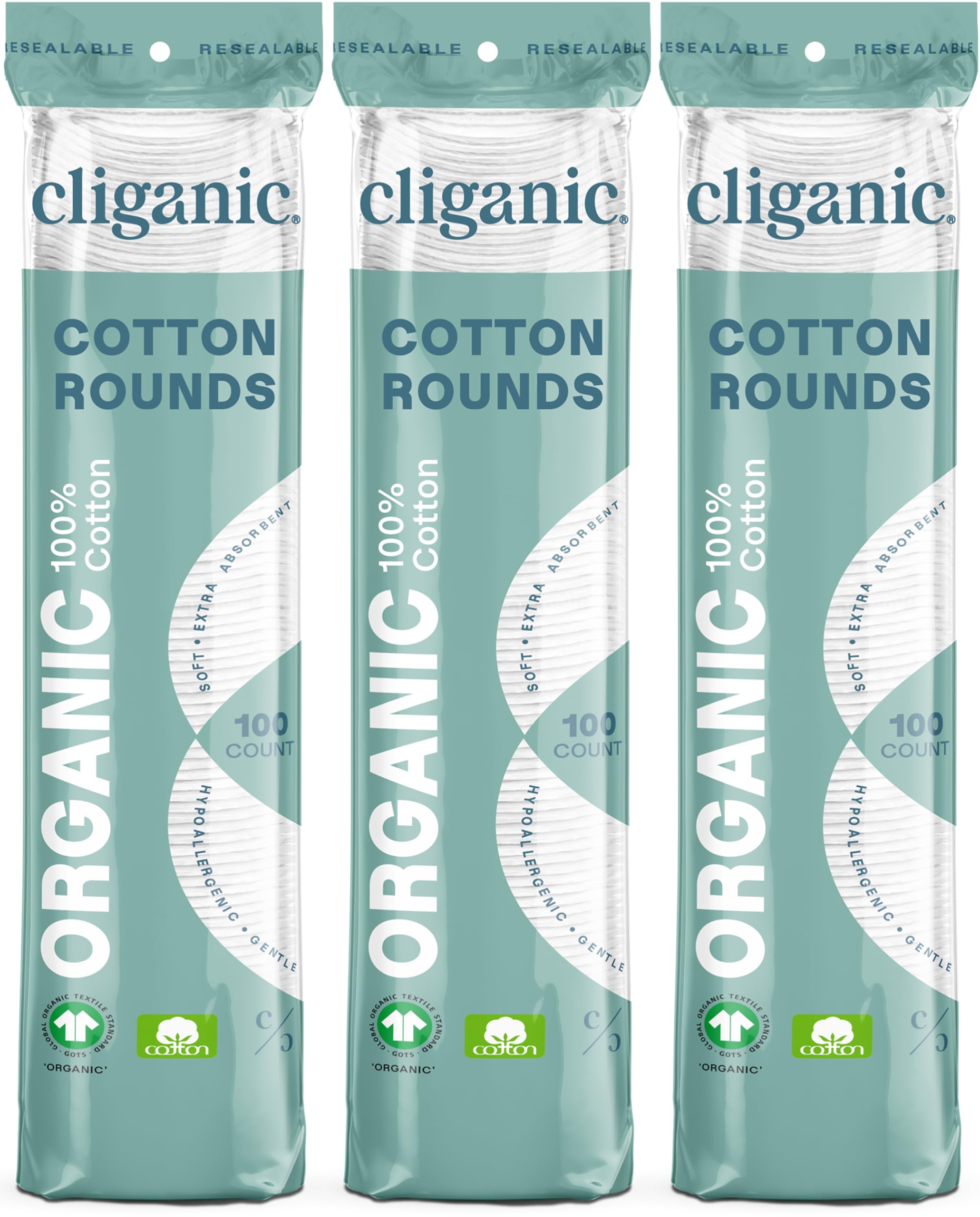 Cliganic disques coton biologique pour démaquillage doux et efficace.