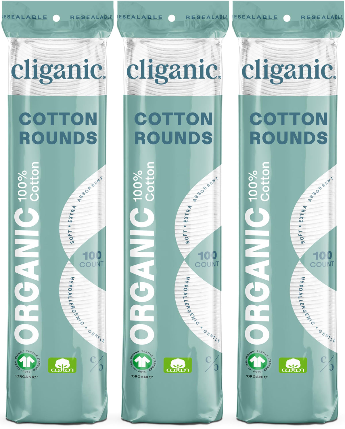 Cliganic disques coton biologique pour démaquillage doux et efficace.