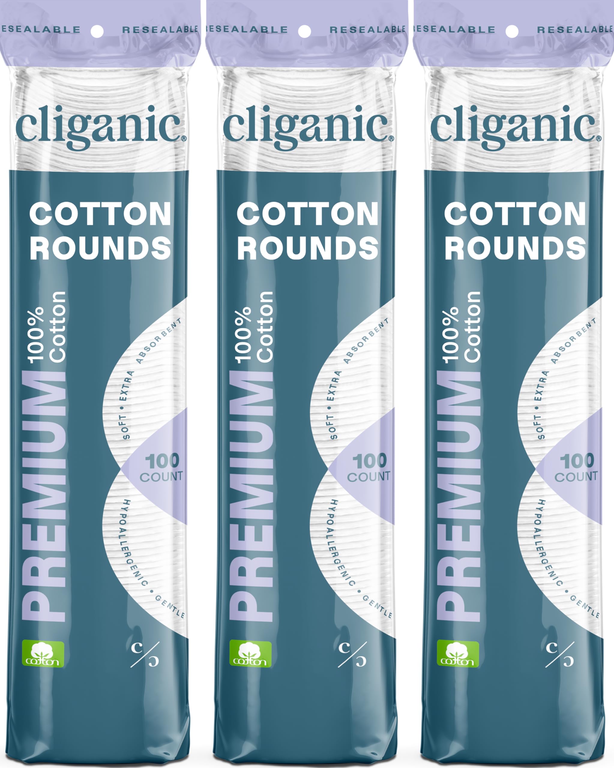 Cliganic disques coton visage 300 pour démaquillage en douceur