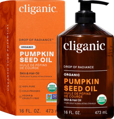 Cliganic huile de graines de citrouille, bouteille pompe pratique pour dosage quotidien.