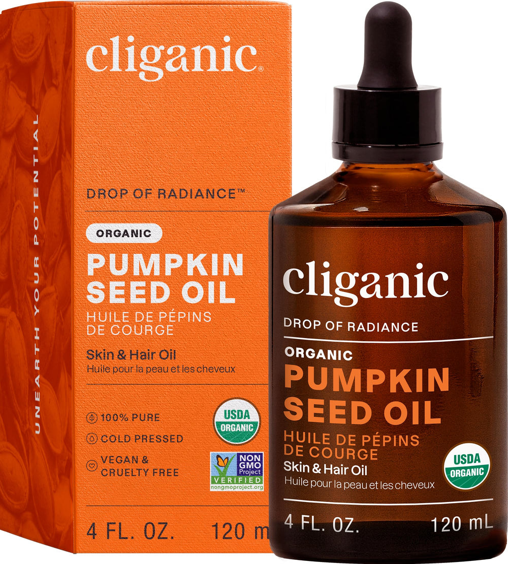 Cliganic huile graines potiron – bouteille presse froide, soin visage possible