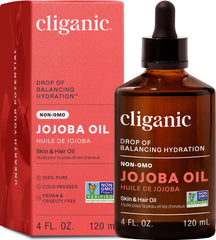 Cliganic huile de jojoba, bouteille de 113 ml, soin polyvalent et pur.