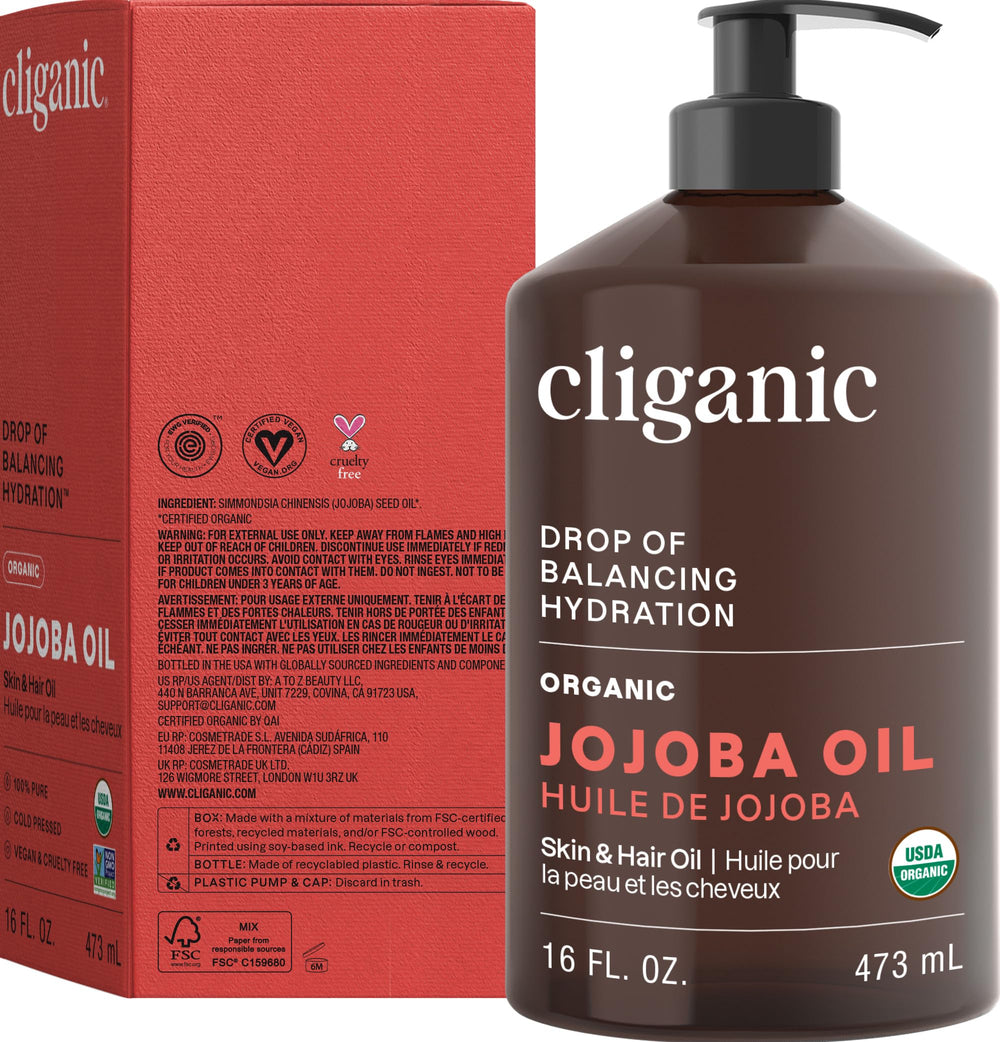 Cliganic Huile Jojoba — Certification biologique assure qualité et pureté.