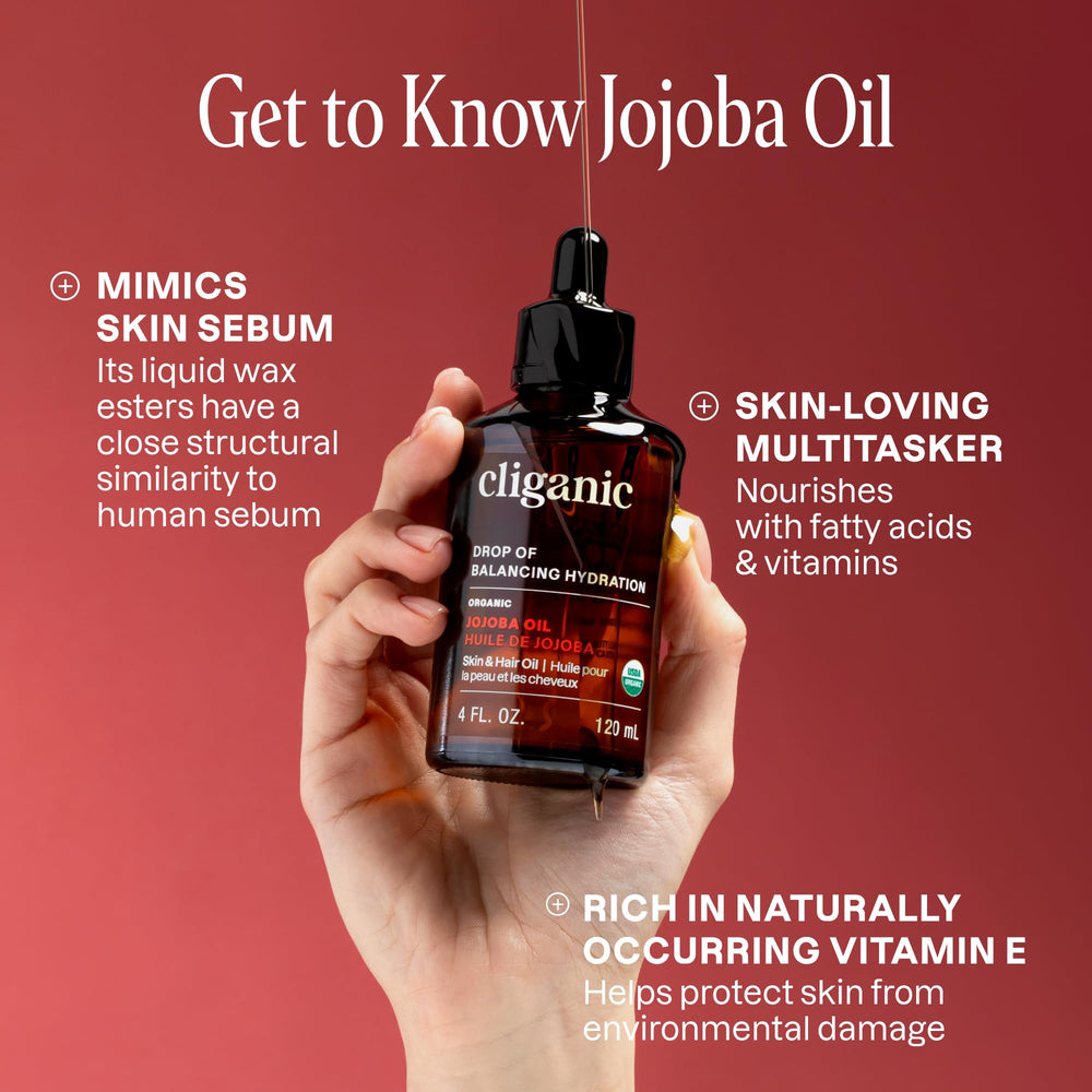 Cliganic Huile Jojoba — Soin barbe pour peau et poils en douceur.